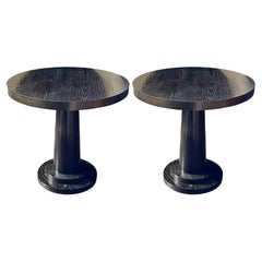 Pair of Round End Tables by Bernhardt, U.S.A. Late 20th Century.