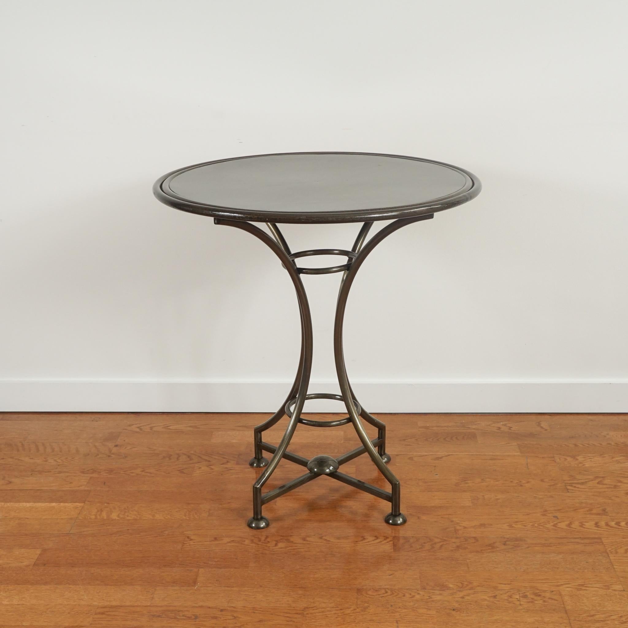 Pair of Round Faux Iron Accent Tables In Good Condition For Sale In Hudson, NY