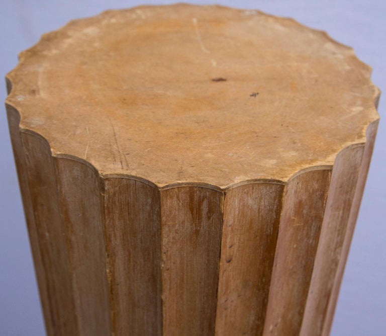 Pair of Round Fluted Wood Columns at 1stDibs