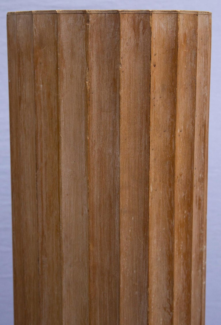 Pair of Round Fluted Wood Columns at 1stDibs