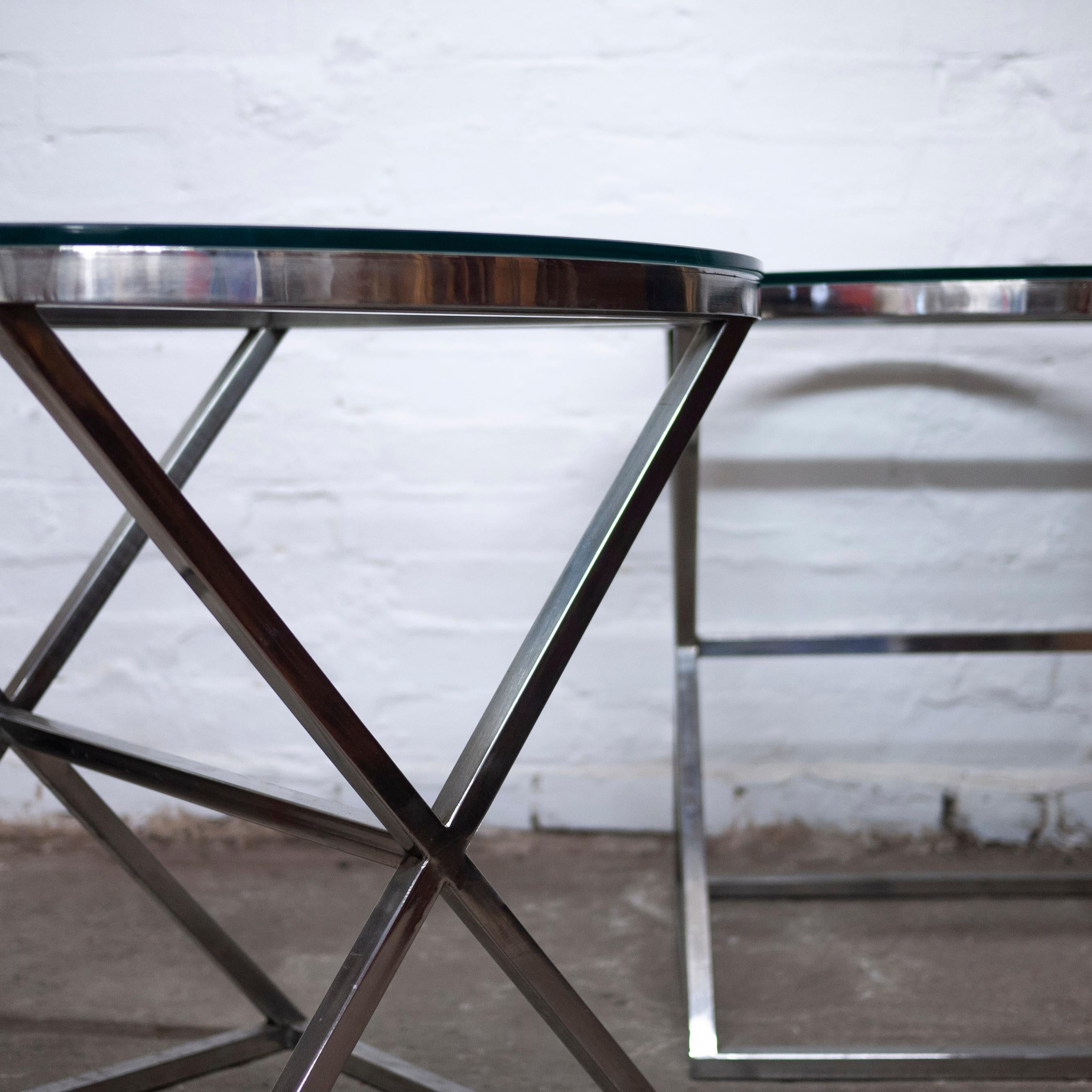 Pair of Round Glass and Chrome Side Tables by Casa Padrino, 1990s, Set of 2 For Sale 11