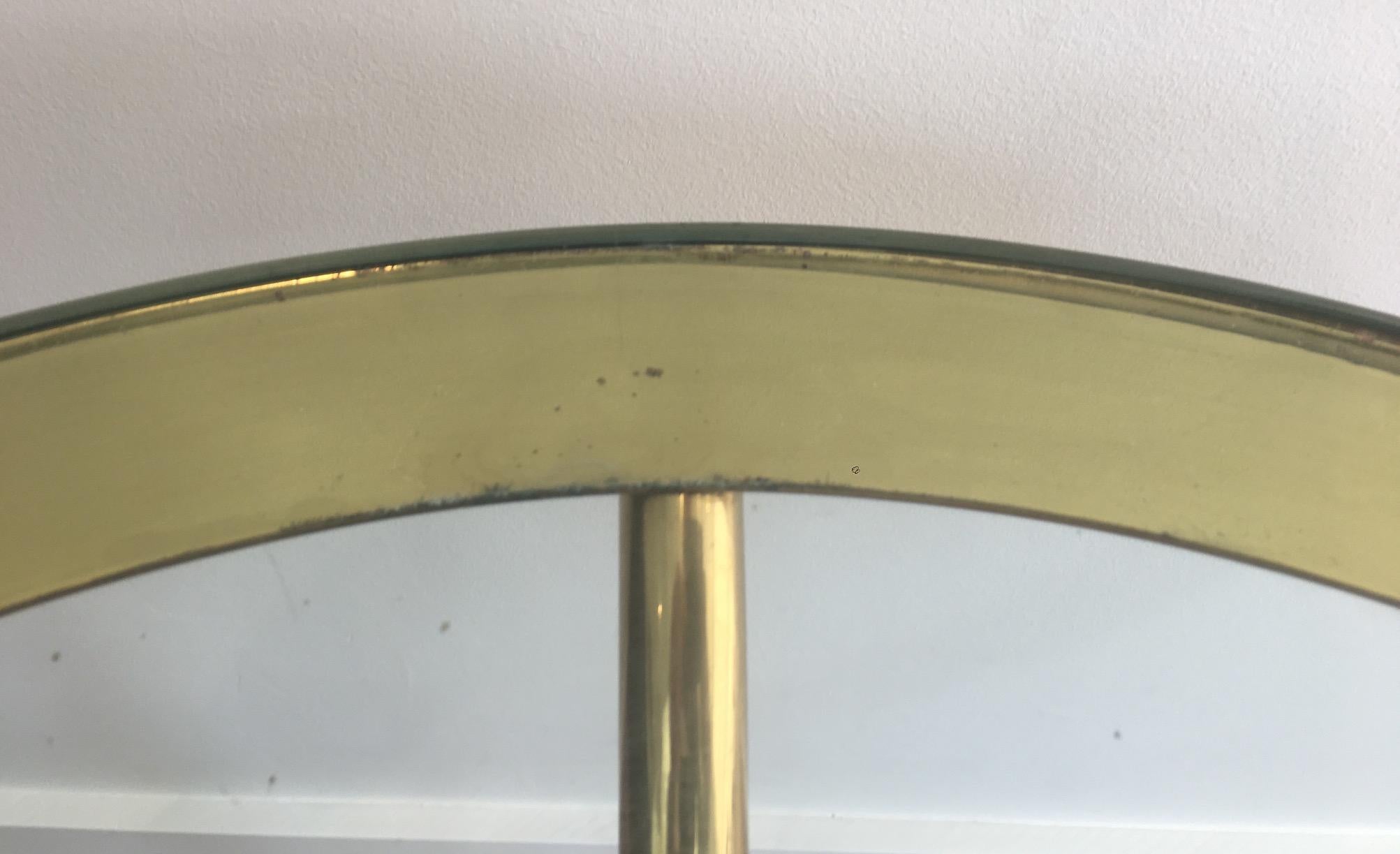 Pair of Round Gold Gilt Brass Side Tables, circa 1970 For Sale 3