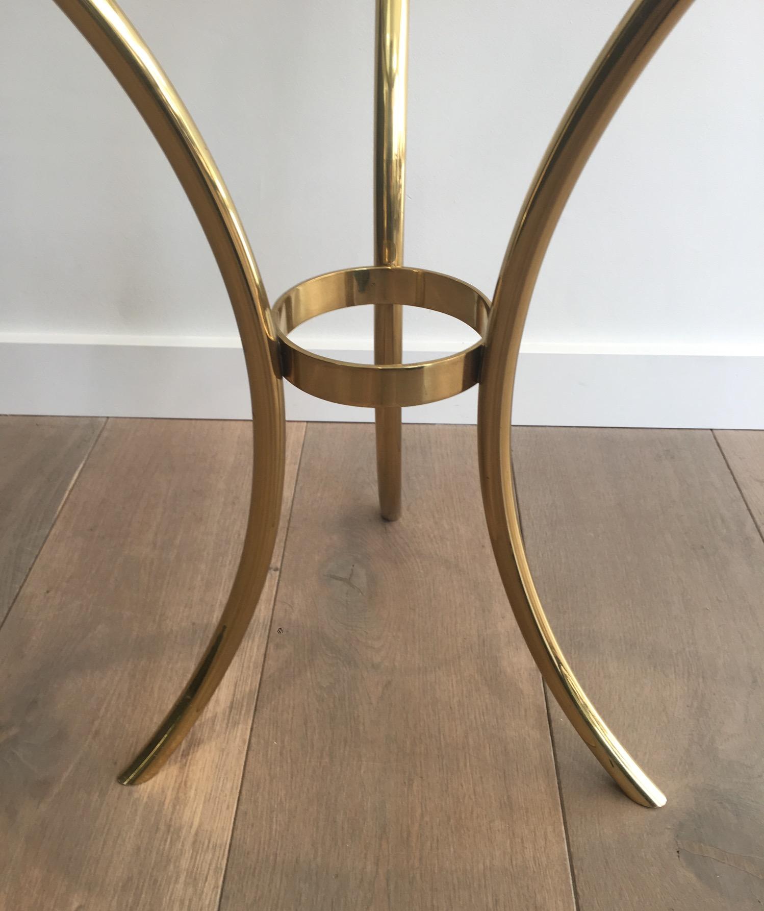 Pair of Round Gold Gilt Brass Side Tables, circa 1970 For Sale 9