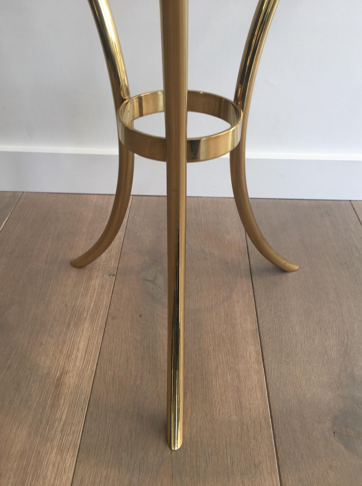 Pair of Round Gold Gilt Brass Side Tables, circa 1970 For Sale 10