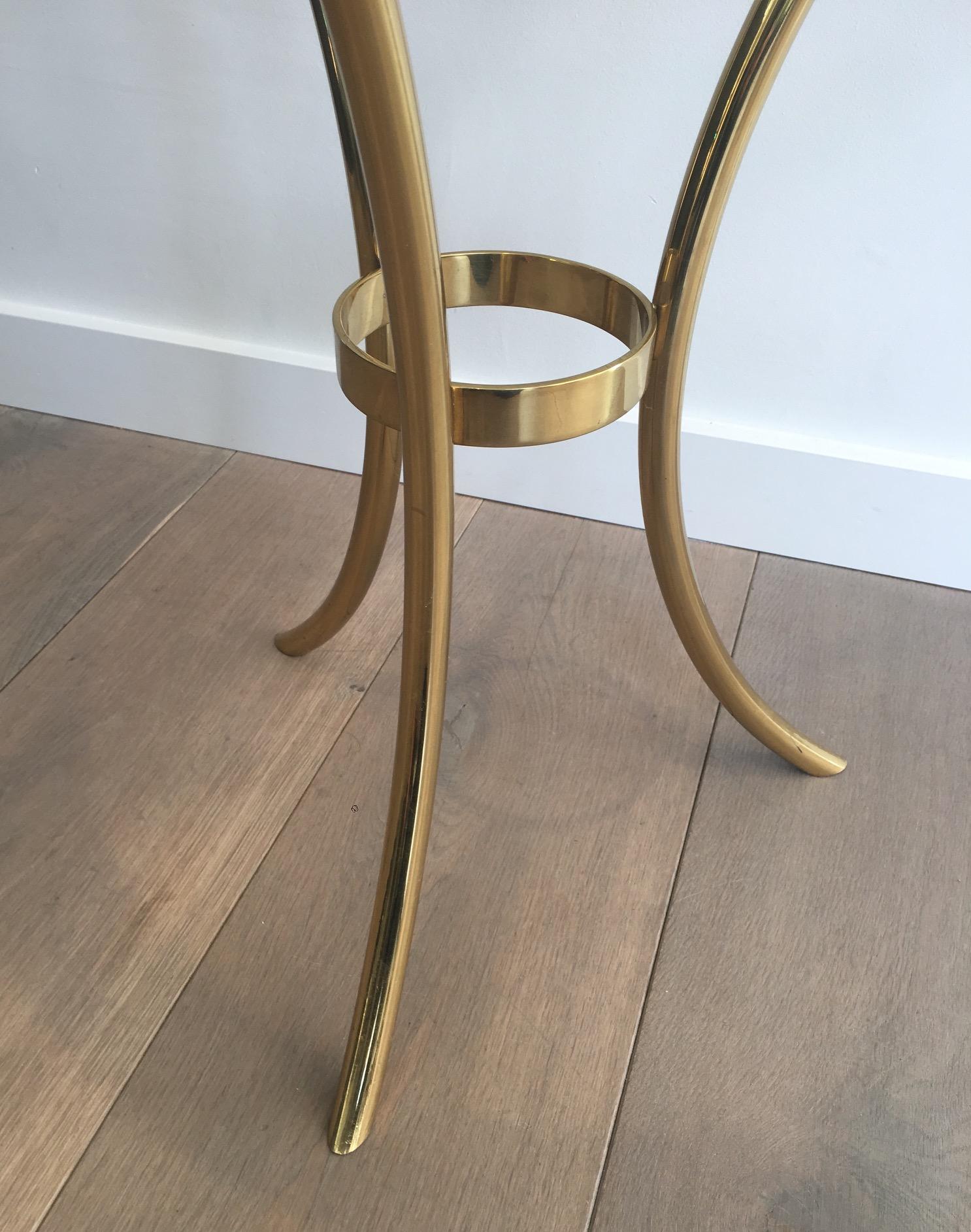 Pair of Round Gold Gilt Brass Side Tables, circa 1970 For Sale 11