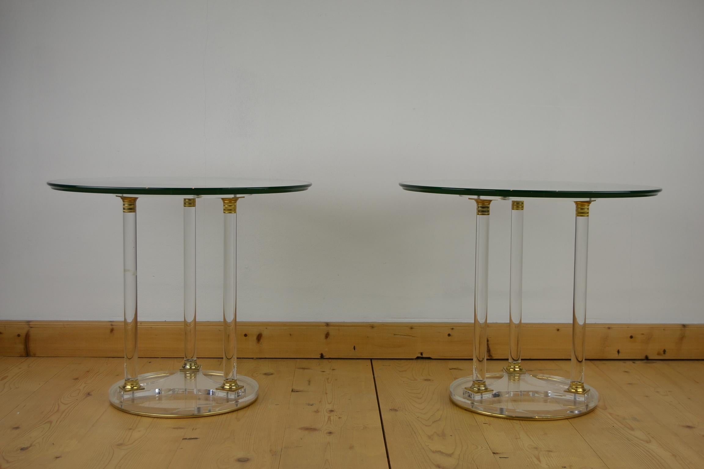 round lucite side table