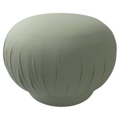 Pair of Round Mid-Century Modern His & Her Poufs