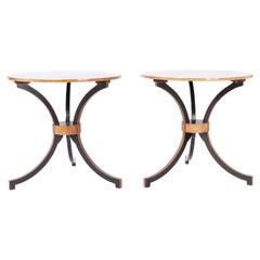 Pair of Round Neoclassical Style Tables