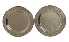 Pair of Round Silver Plate Trays E G Webster New York