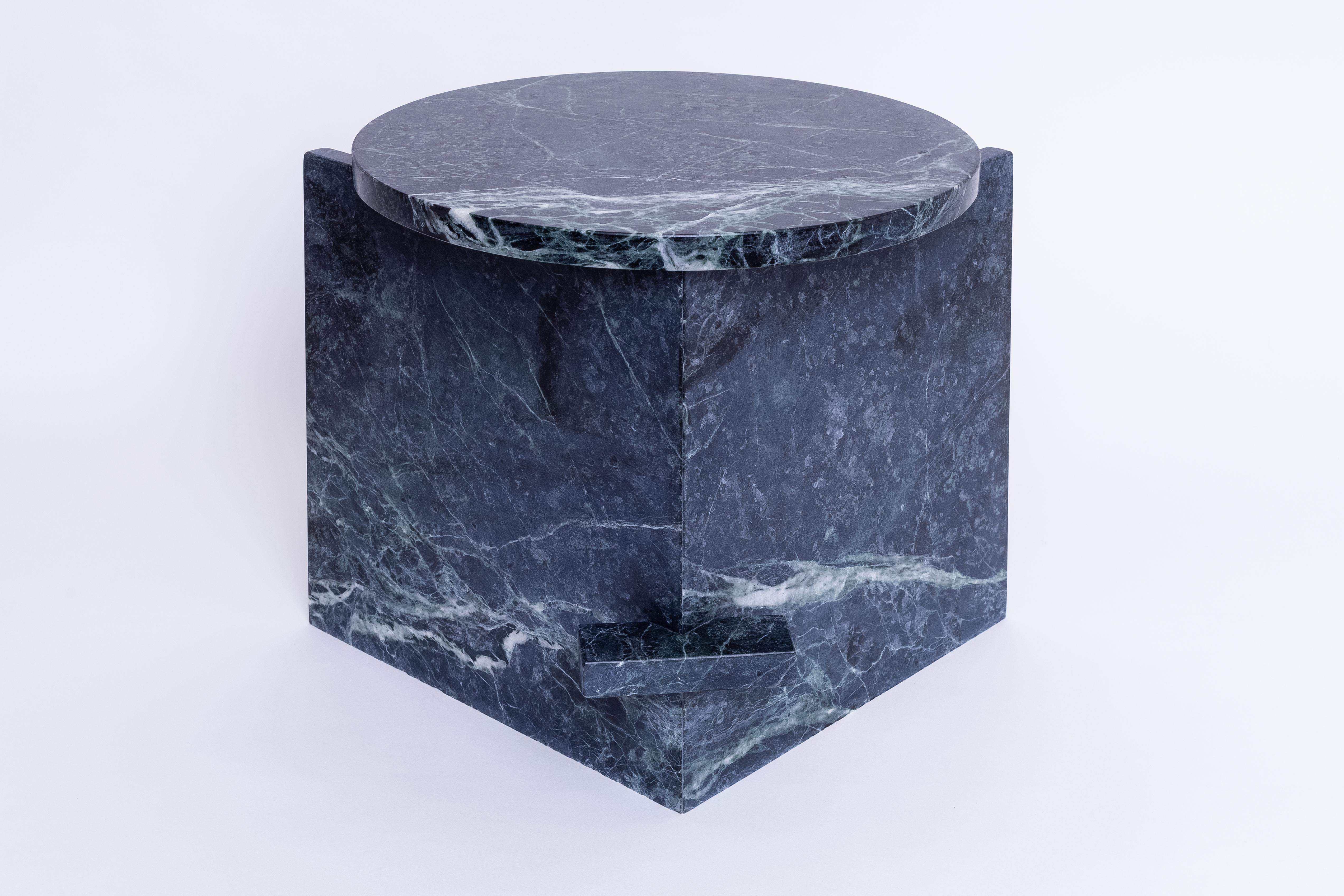 Round Stone Coffee Table, Brazilian and Marble stone, Graphic style For