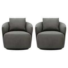 Paar runde drehbare Sessel mit Auto-Return-Mechanismus