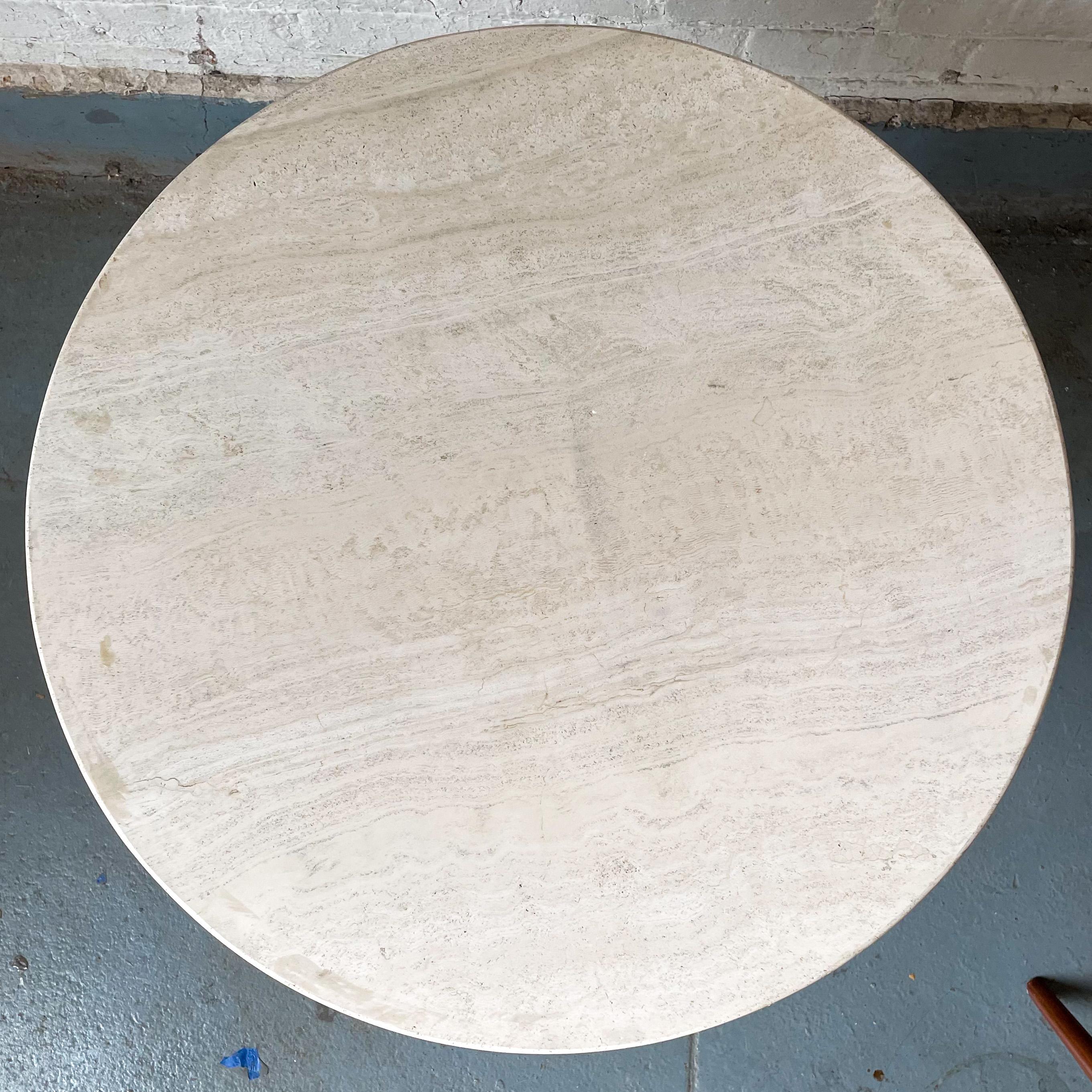 Pair of Round Trisymmetric Side Tables After Vladimir Kagan For Sale 5