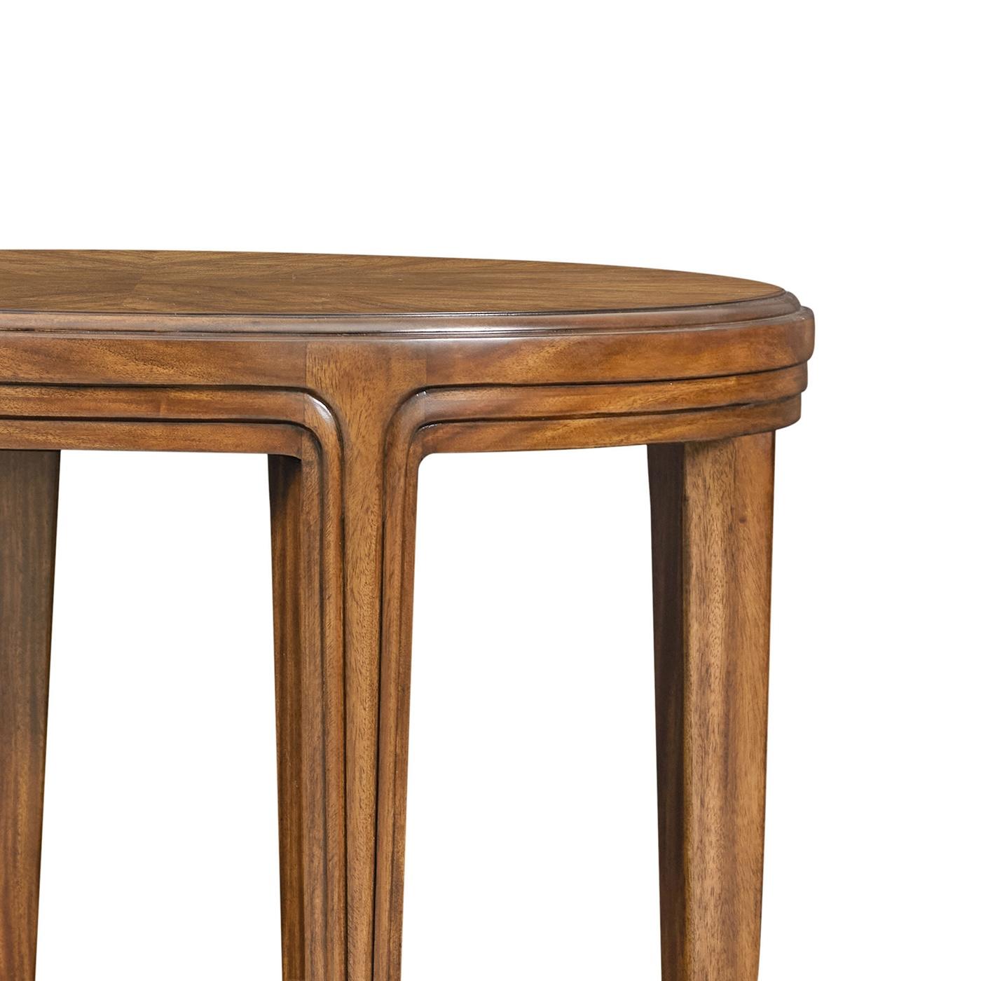 Art déco Paire de tables d'appoint rondes en noyer Art Déco en vente