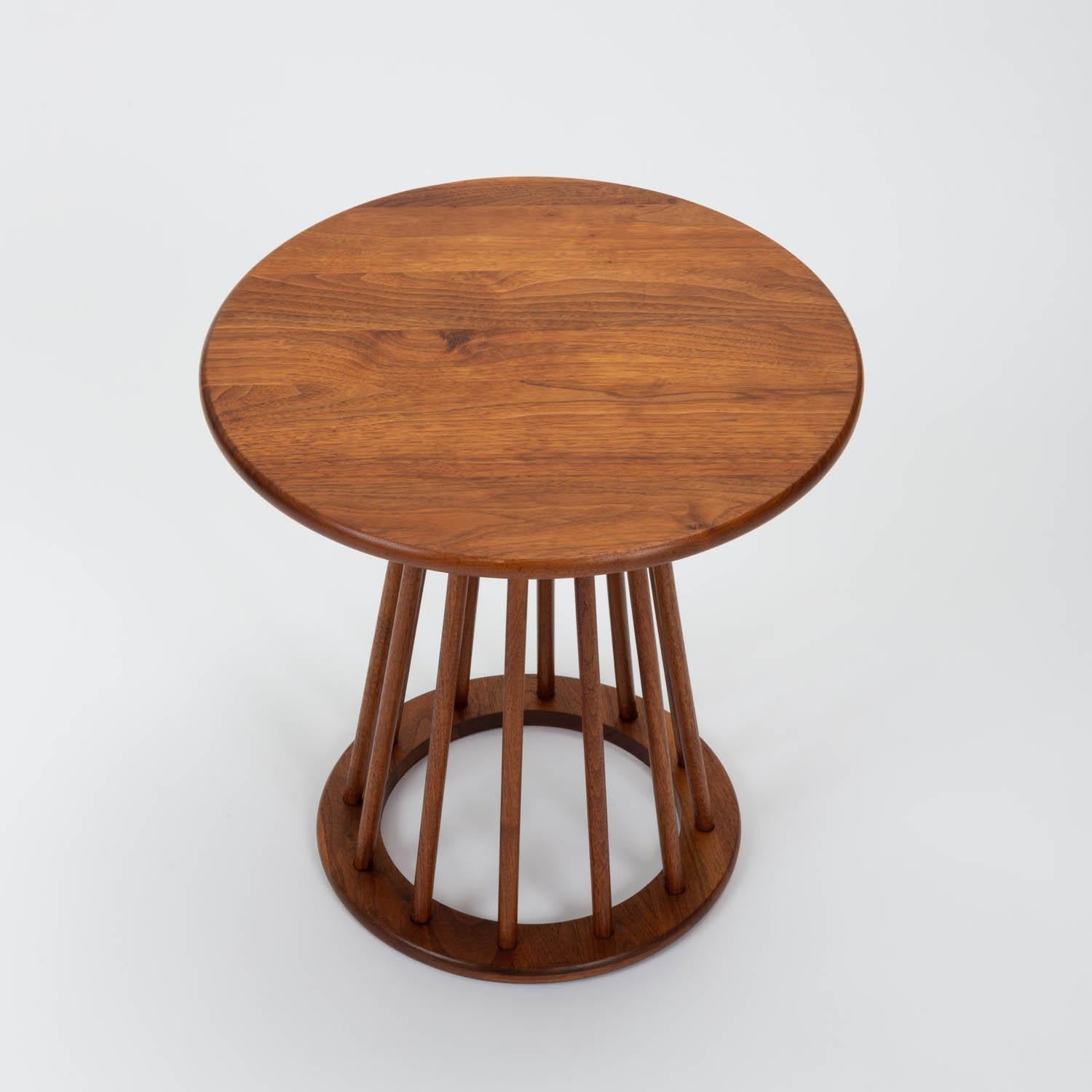 Pair of Round Walnut Side Tables by Arthur Umanoff for Washington Woodcraft 1