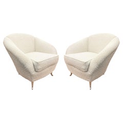 Pair of Rounded Italian Mid-Century Club Chairs