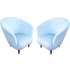 Pair of Rounded Italian Midcentury Lounge Chairs