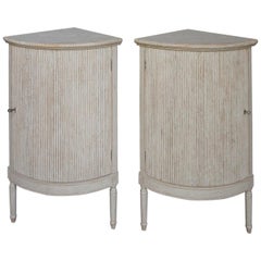 Pair of Rounded Swedish Corner Cabinets