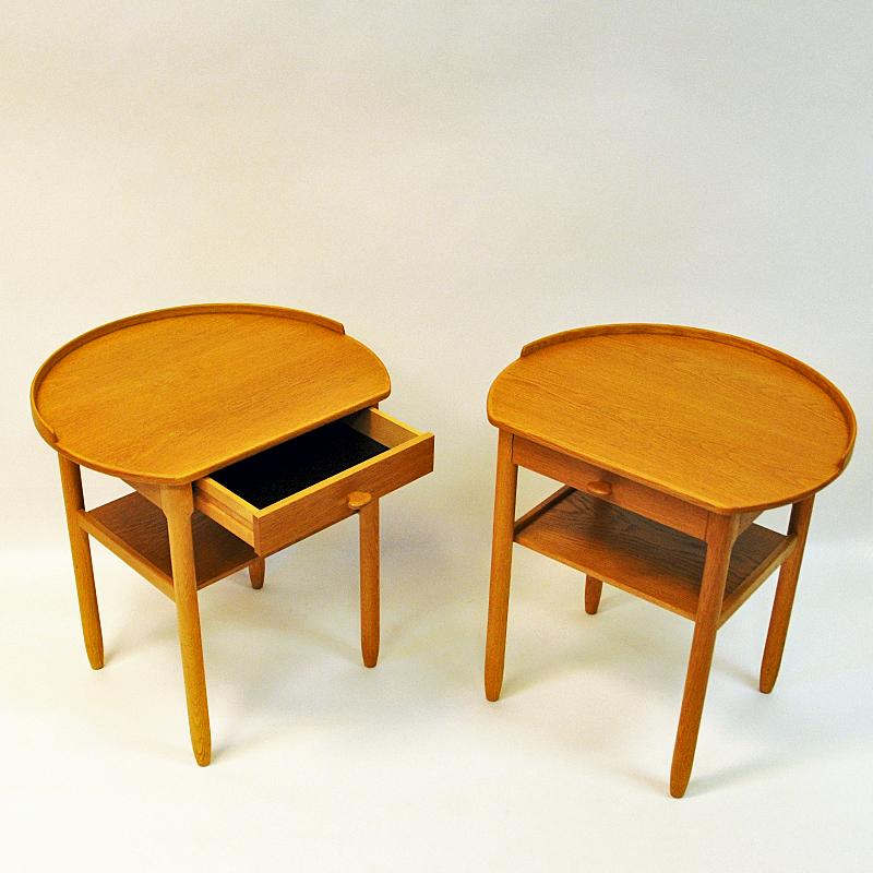 Scandinavian Modern Pair of Roundtop Side Tables by Engström & Myrstrand for Bodafors, Sweden, 1964