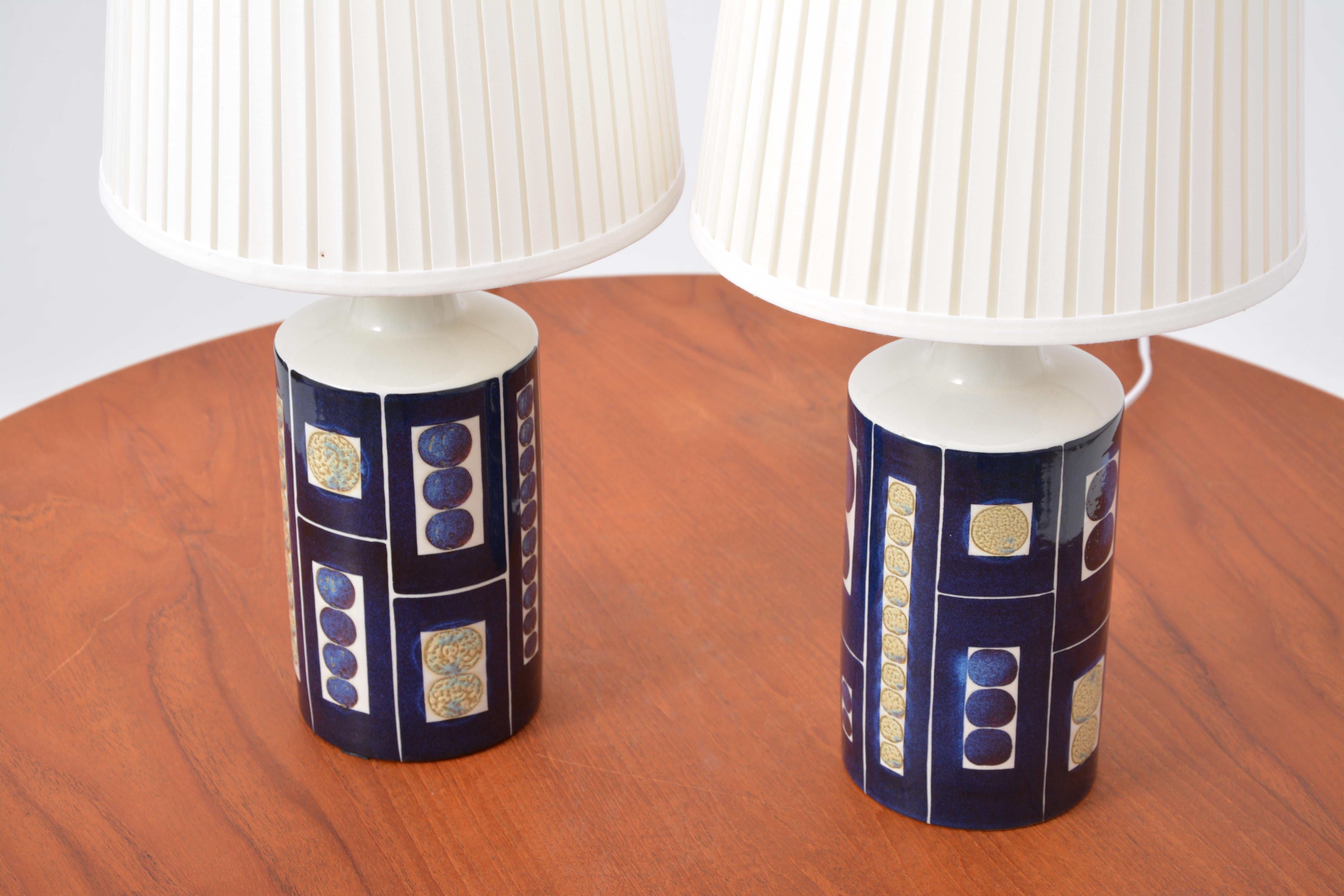 Danish Pair of Royal 9 Tenera Table Lamps by Inge-Lise Kofoed for Fog & Mørup, 1967