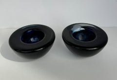 Pareja de Portavelas de Cristal Kosta Boda Azul Real