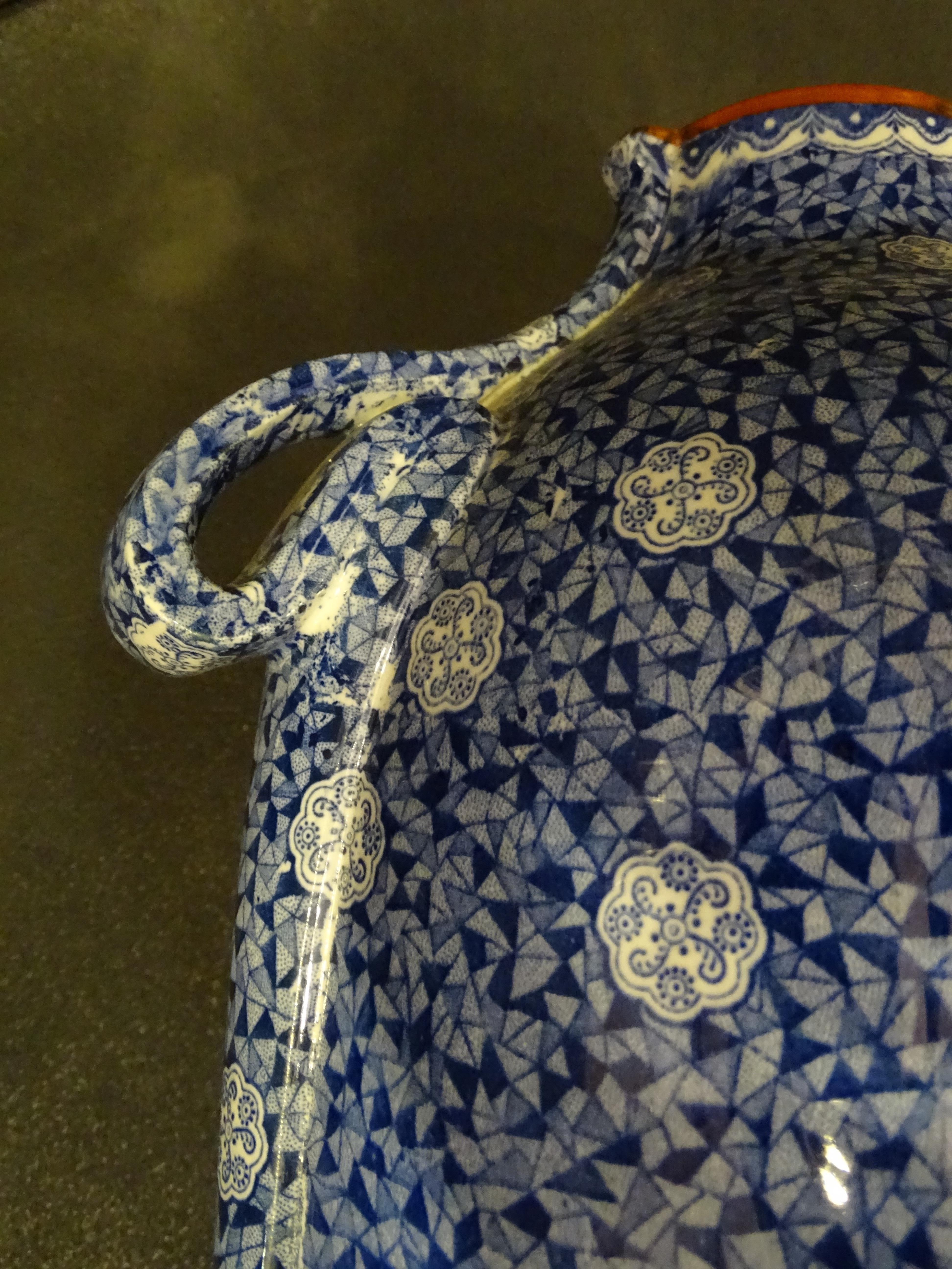 Pair of Royal Bon Ceramic Bluewhite Vases, by Fran Anton Mehlem 4