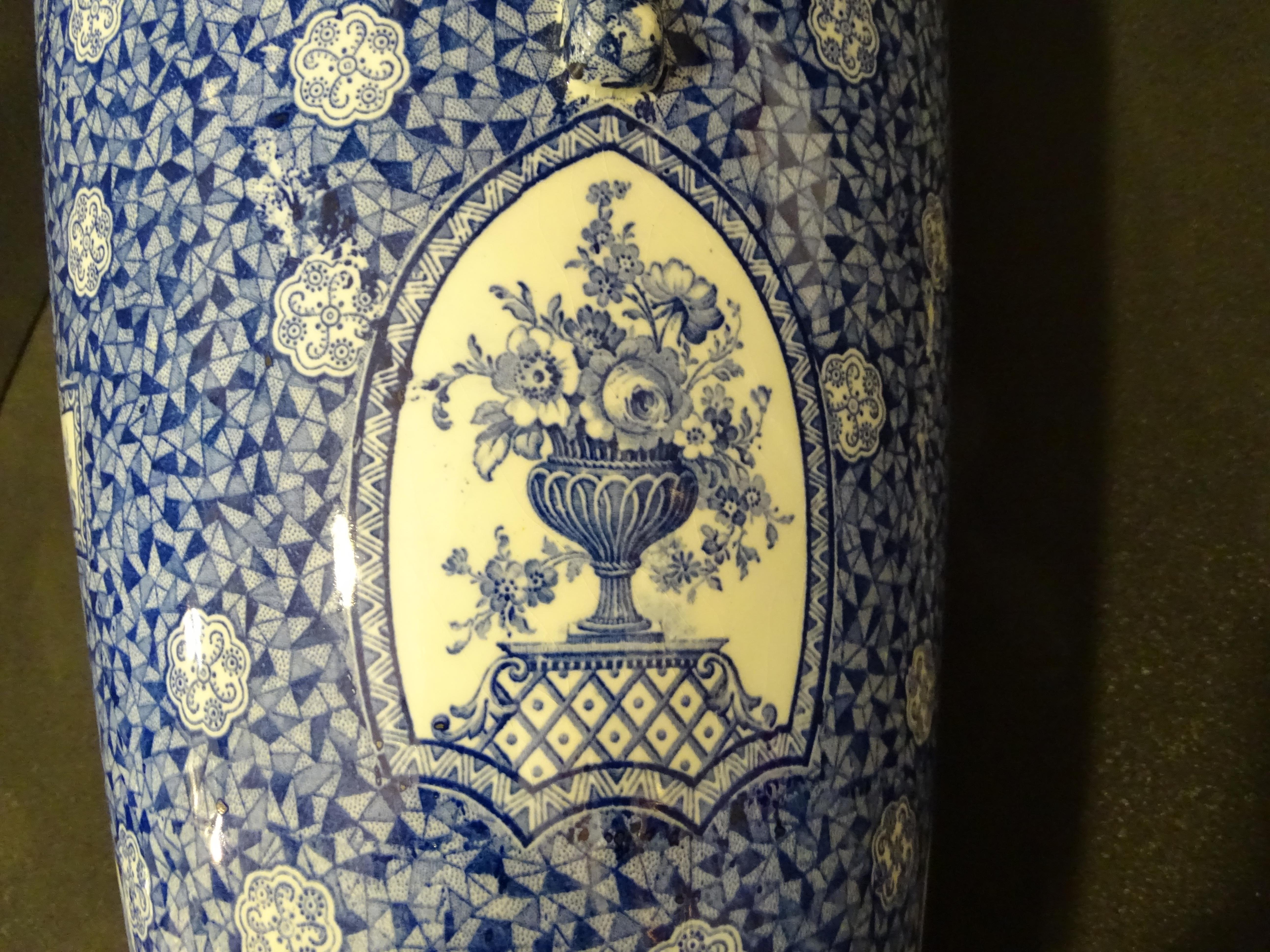 Pair of Royal Bon Ceramic Bluewhite Vases, by Fran Anton Mehlem 9