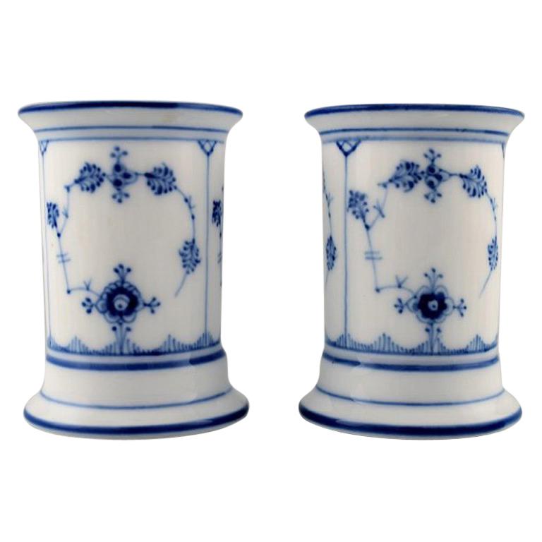 Pair of Royal Copenhagen Blue Fluted Vases