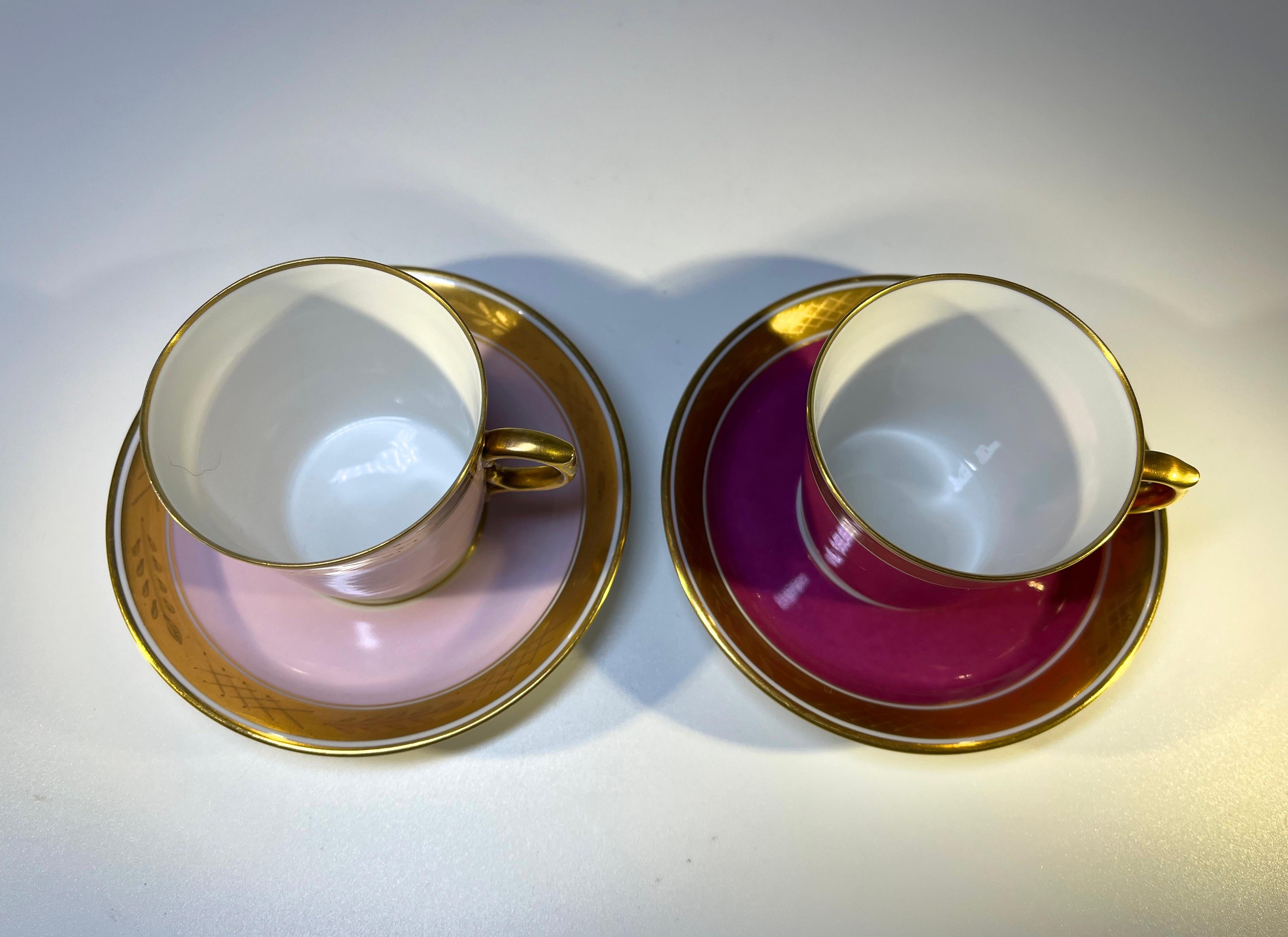 Pair of Royal Copenhagen Bone China Demitasse Cups and Saucers circa 1951 In Good Condition For Sale In Rothley, Leicestershire