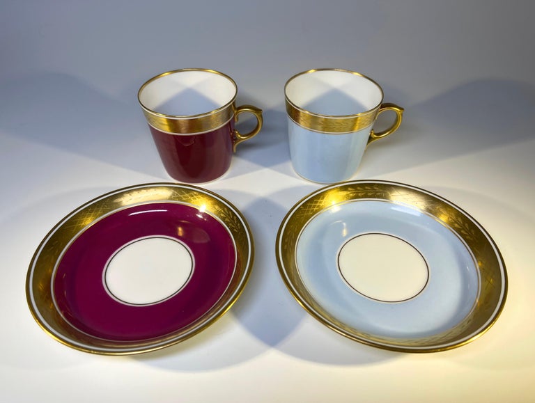 Pair of Royal Copenhagen Bone China Demitasse Cups and Saucers, Circa
