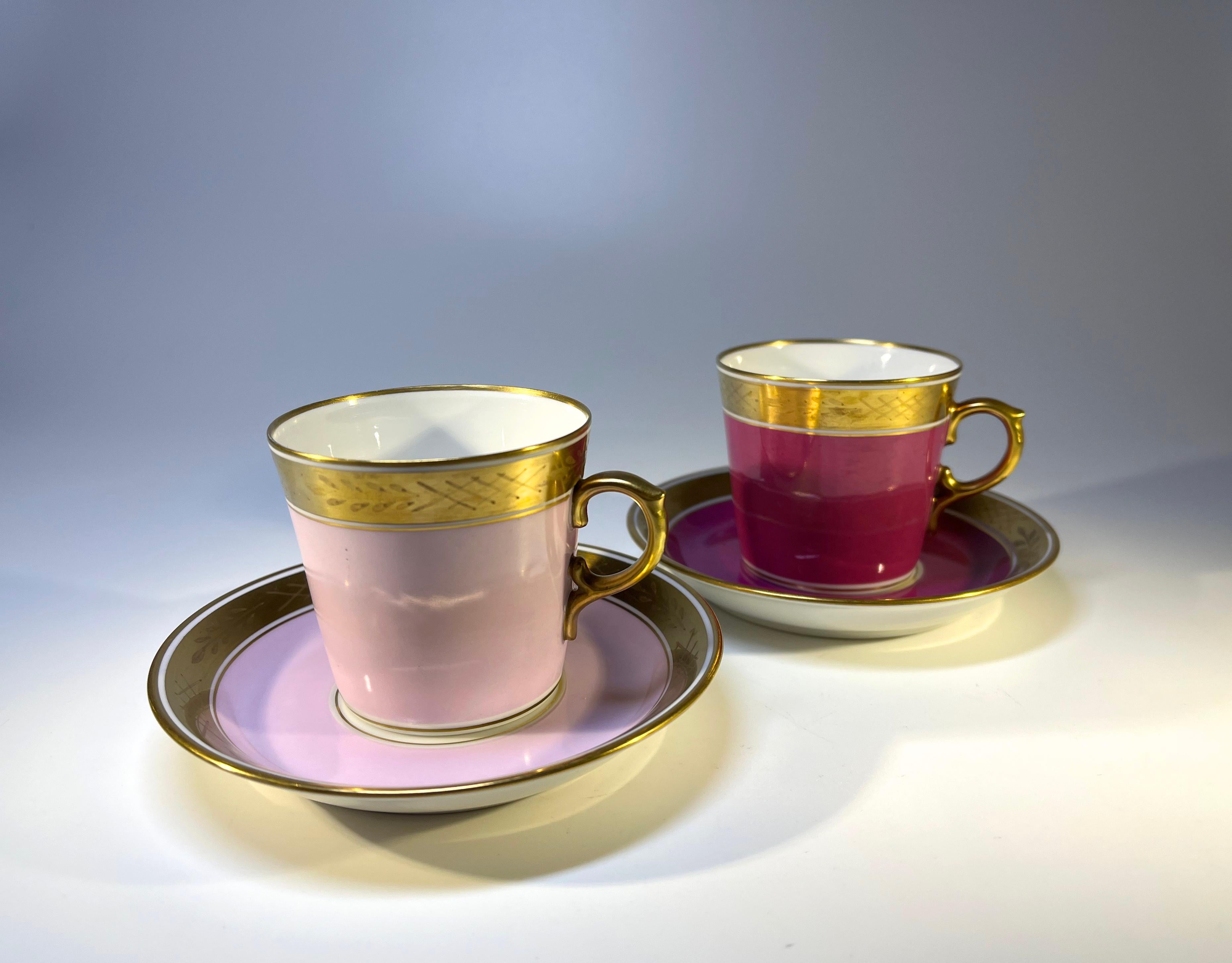 20th Century Pair of Royal Copenhagen Bone China Demitasse Cups and Saucers circa 1951 For Sale