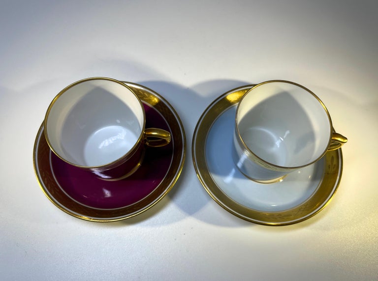 Pair of Royal Copenhagen Bone China Demitasse Cups and Saucers, Circa