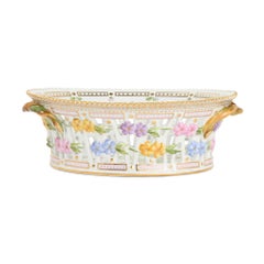 Pareja de cestas de fruta de porcelana Flora Danica de Royal Copenhagen