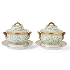 Pair of Royal Copenhagen 'Flora Danica' Porcelain Tureens with Stands