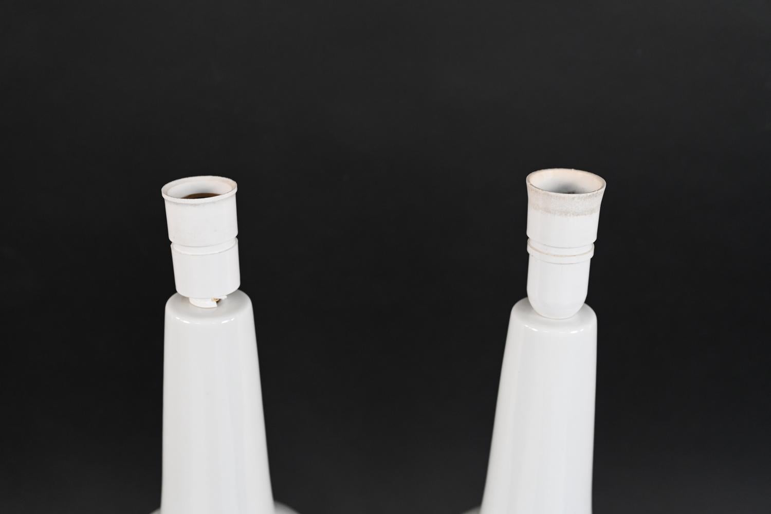 Porcelain Pair of Royal Copenhagen Fog & Morup Table Lamps