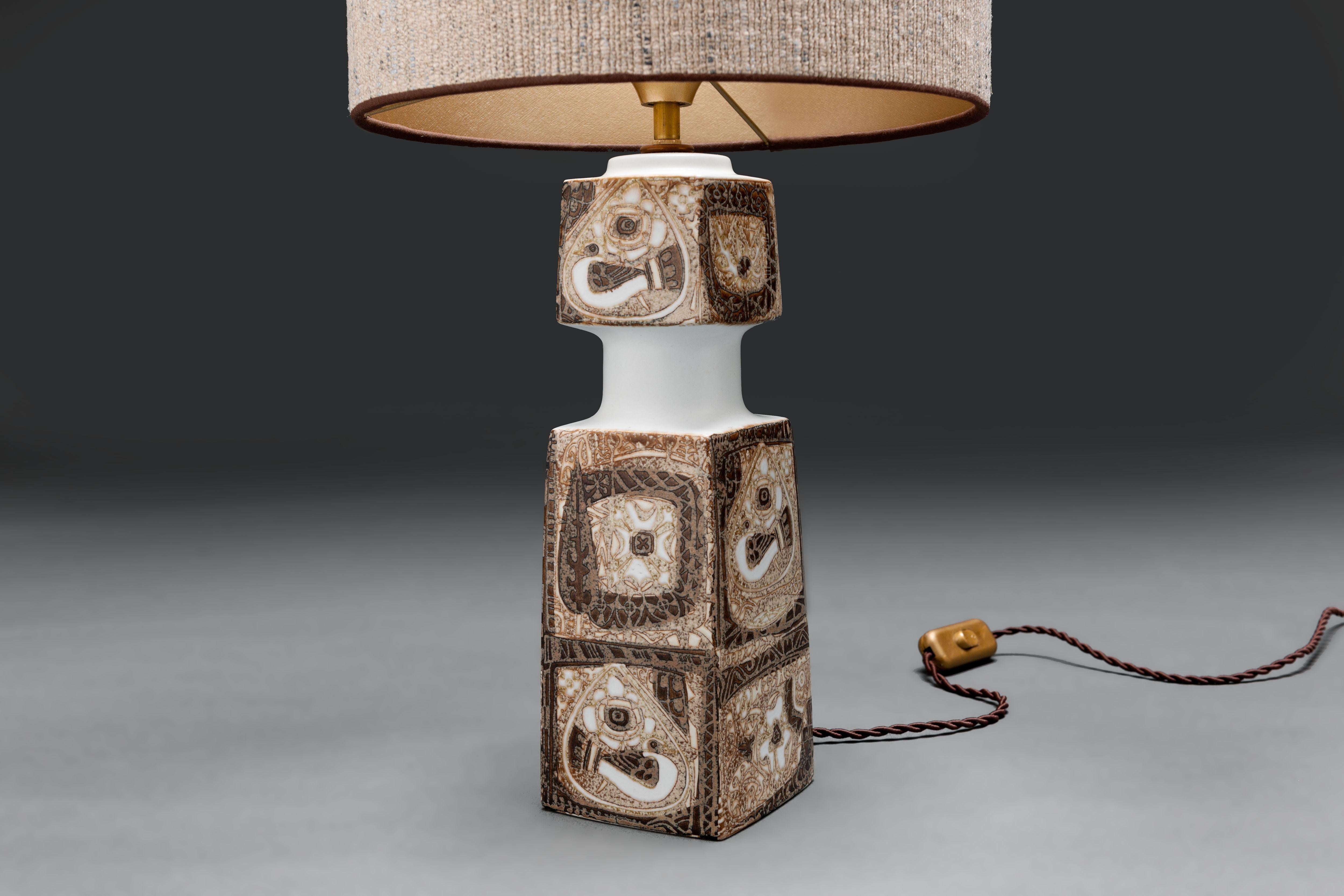 Pair of Royal Copenhagen Nils Thorssen 'Baca' Table Lamps, Custom Shades 3