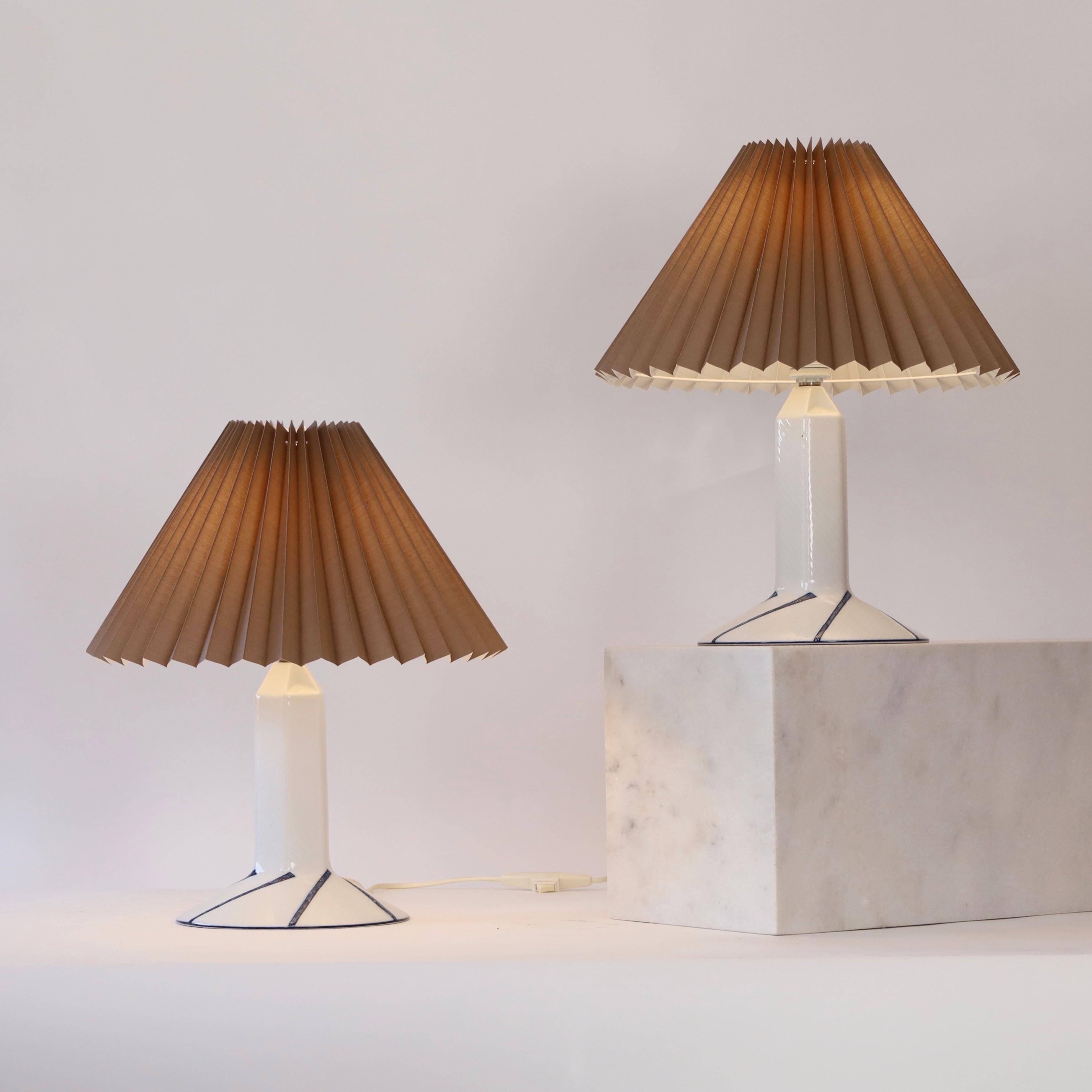 Pair of Royal Copenhagen Porcelain Table Lamps, Denmark For Sale 8
