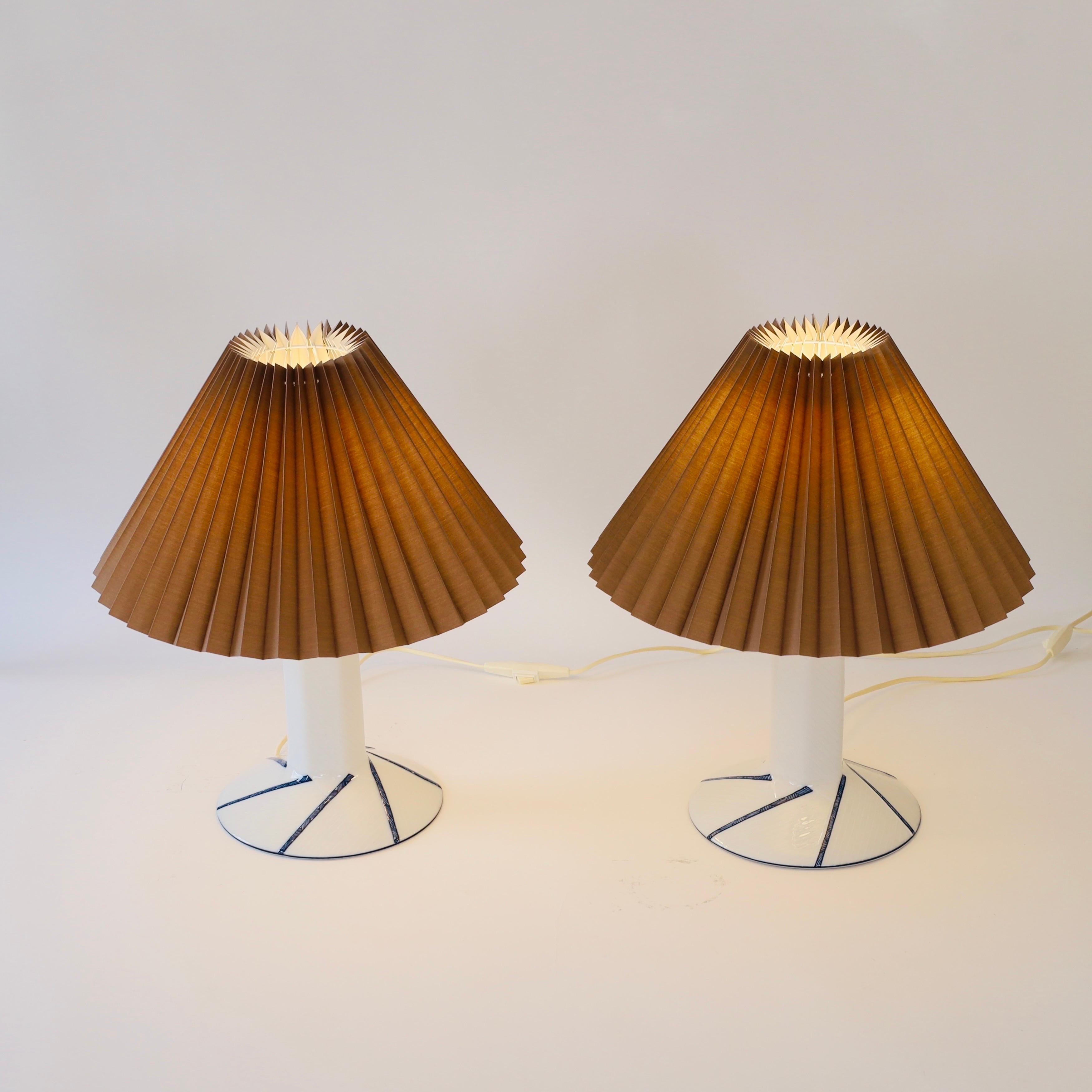 Pair of Royal Copenhagen Porcelain Table Lamps, Denmark For Sale 3