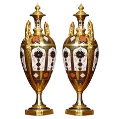 Vintage Pair of Royal Crown Derby Vases