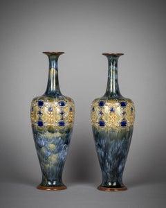 Pair of Royal Doulton Stoneware Vases, Early 20th Century