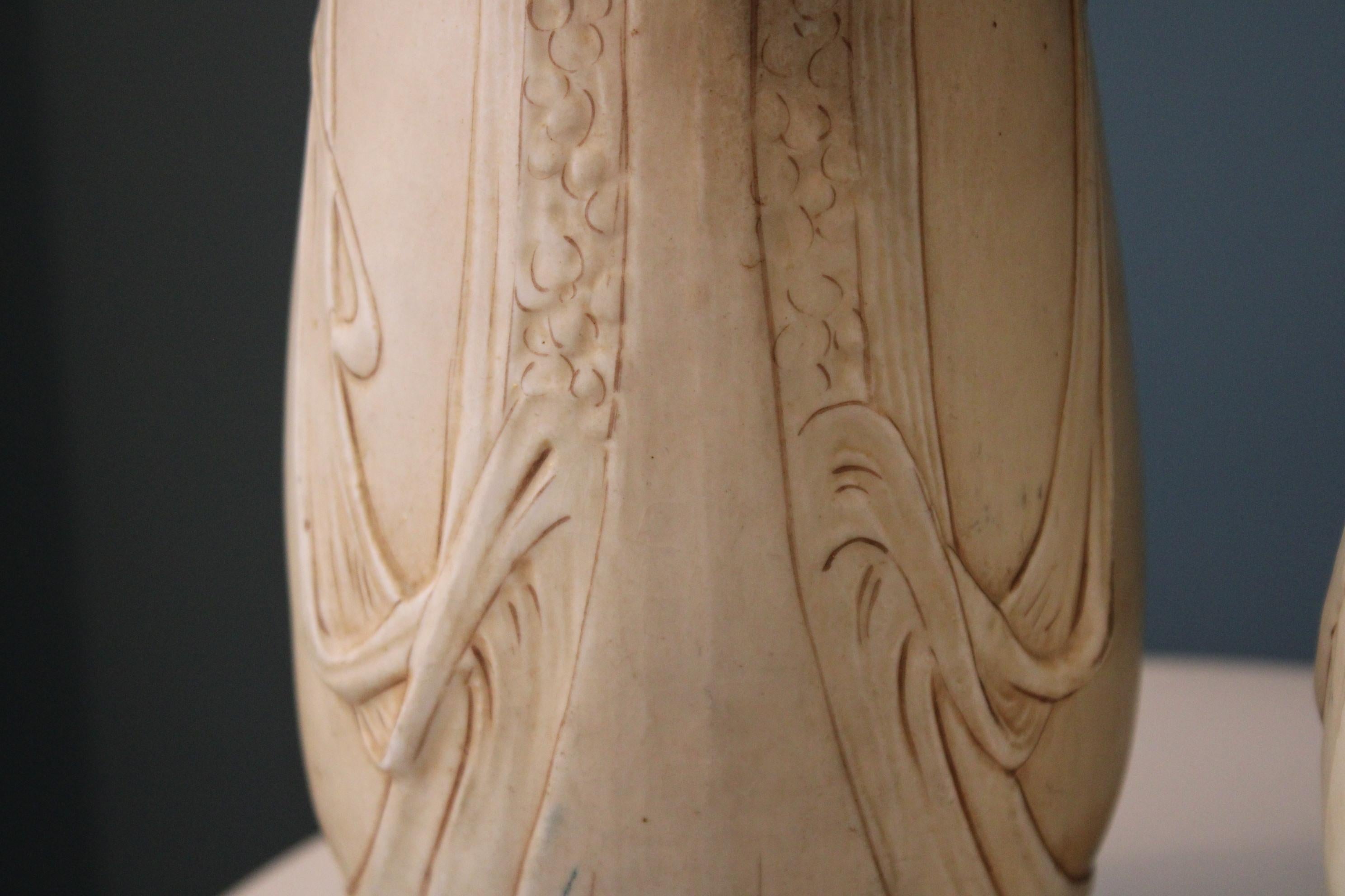 Pair of Royal Dux Bohemia Art Nouveau 19th Century Porcelain Vase For Sale 9