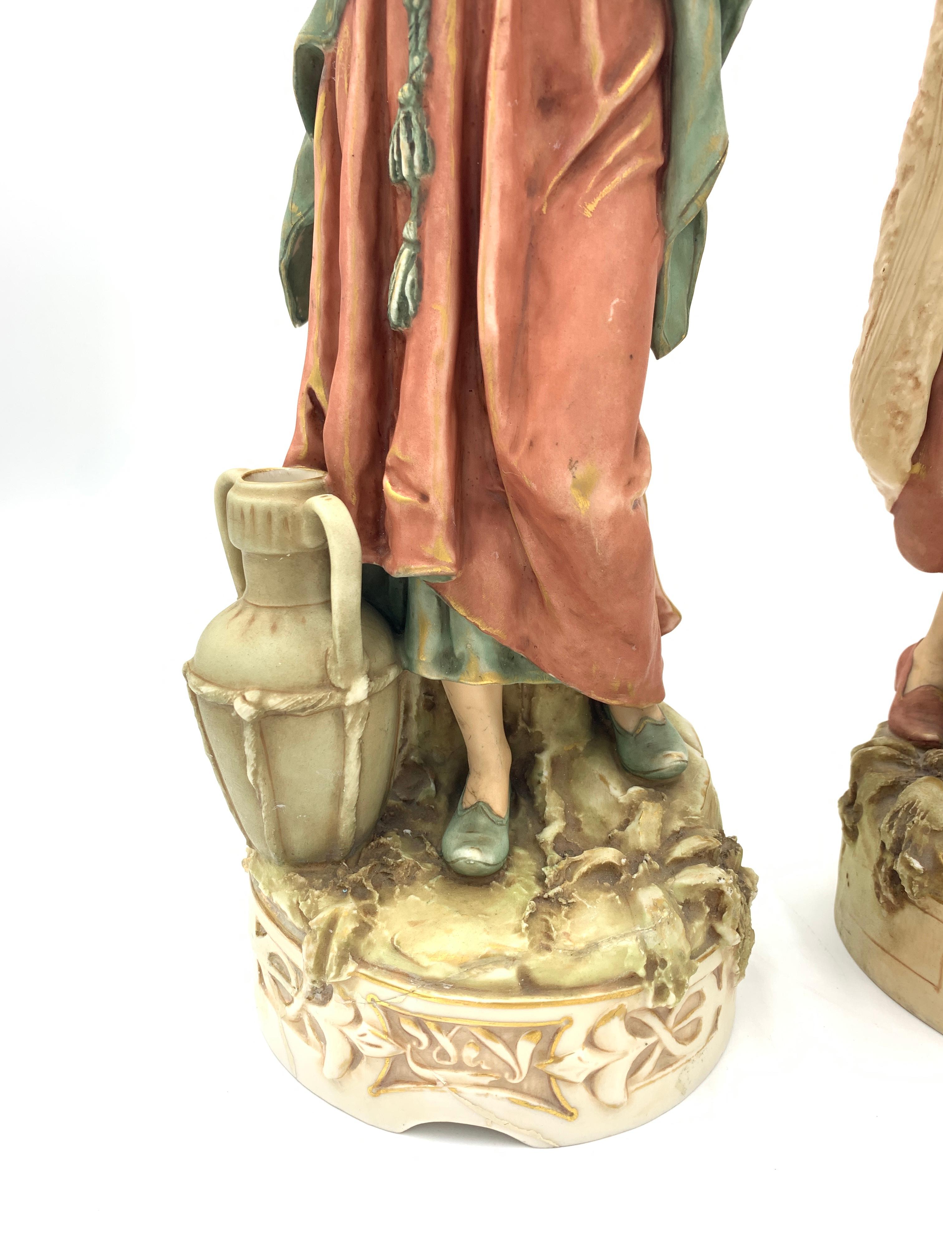 Pair of Royal Dux Bohemia Porcelain Figures In Good Condition For Sale In London, GB