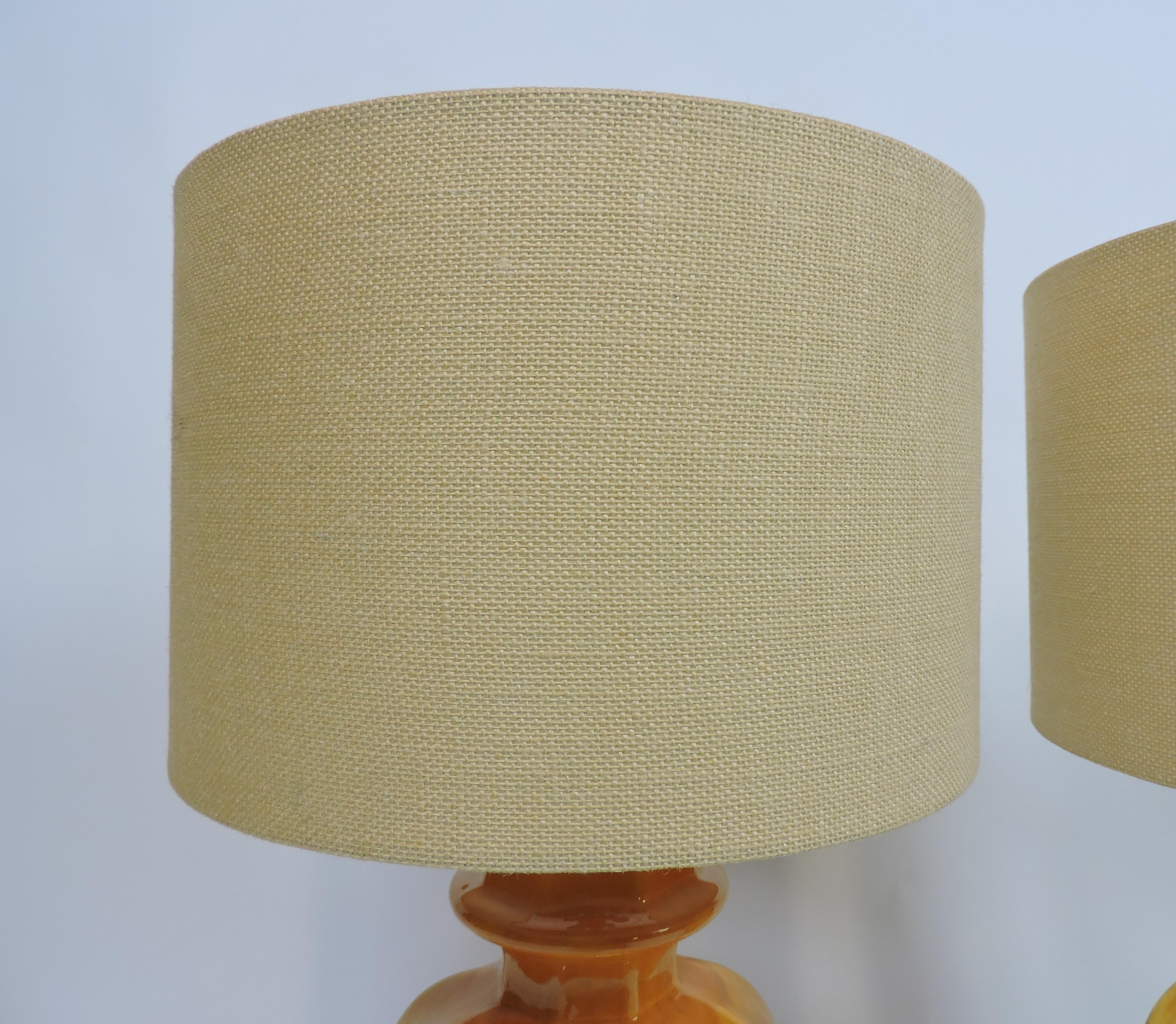 American Pair of Royal Haeger Mid-Century Modern Ceramic Drip Table Lamps For Sale