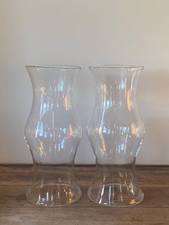 Paire de lampes-tempête en verre soufflé Royal Leerdam for Colonial Williamsburg