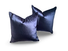 Pair of Royal Navy Blue Velvet High End "Miu Miu Mirage" Pillows