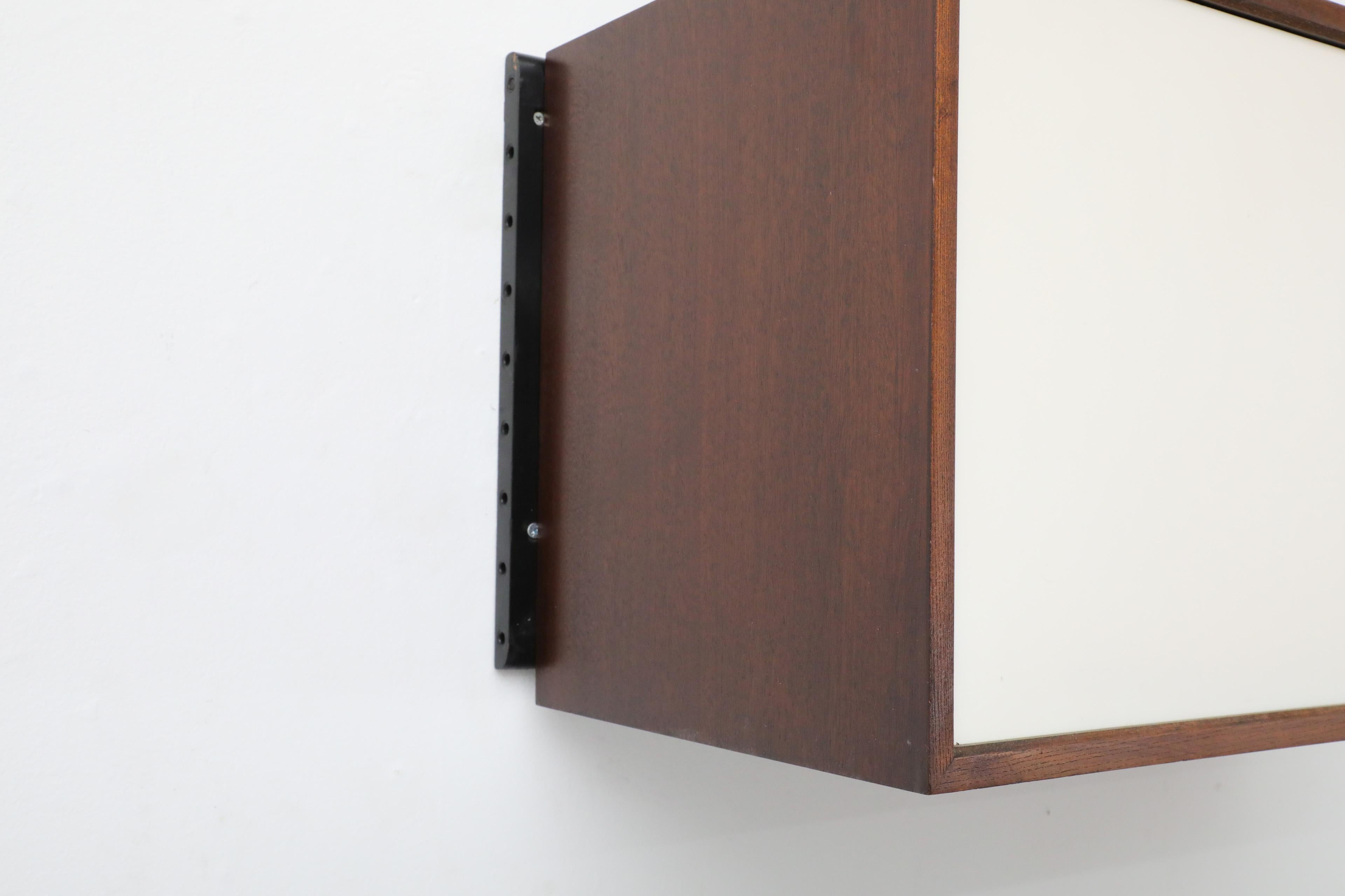 Pair of Royal System Wall Mounted Cabinets by Poul Cadovius w/ Dark Teak Frames For Sale 3
