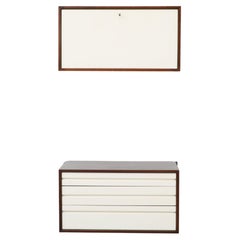 Retro Pair of Royal System Wall Mounted Cabinets by Poul Cadovius w/ Dark Teak Frames