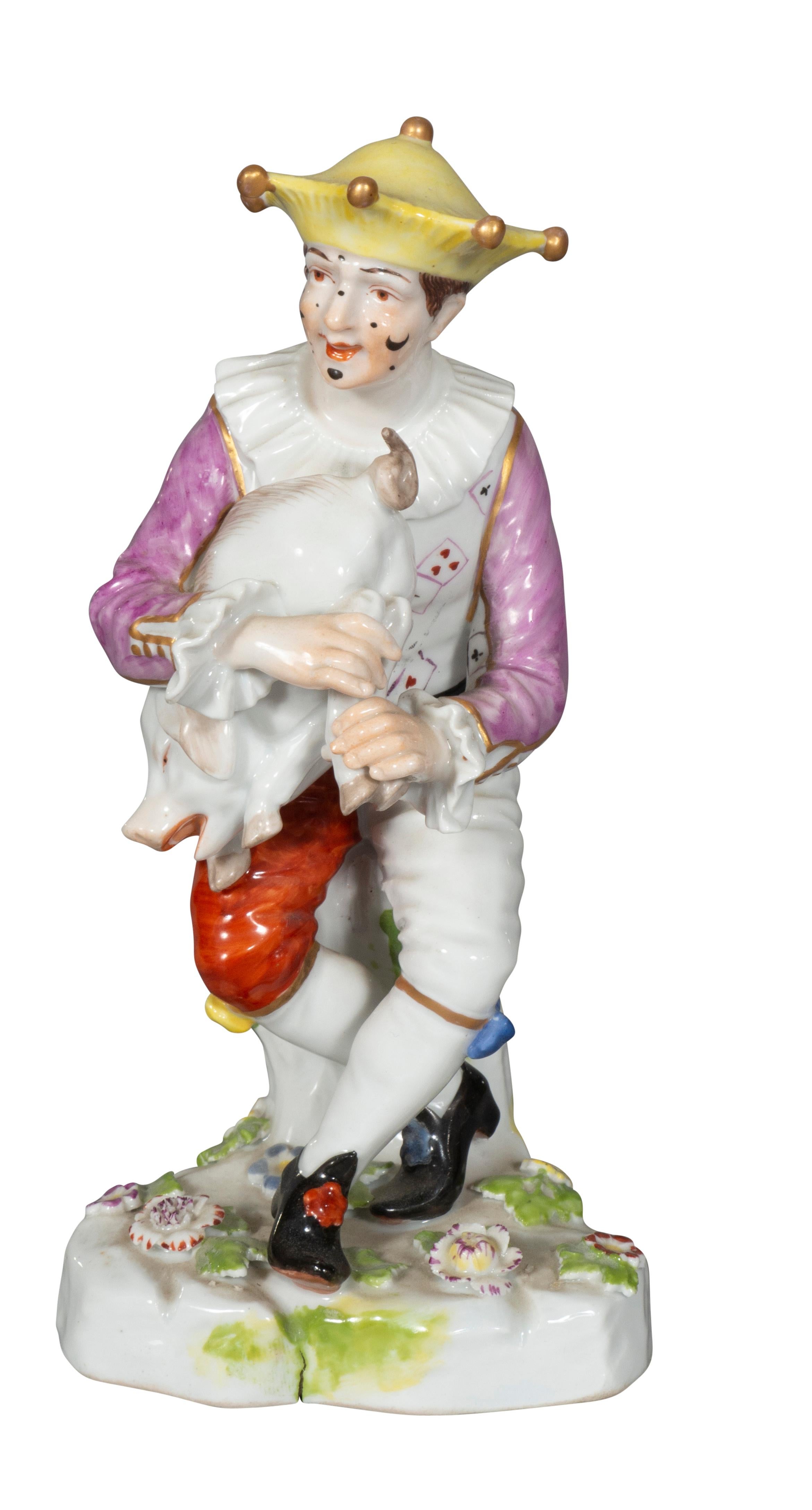 Pair of Royal Vienna Porcelain Figurines of Harlequins 3