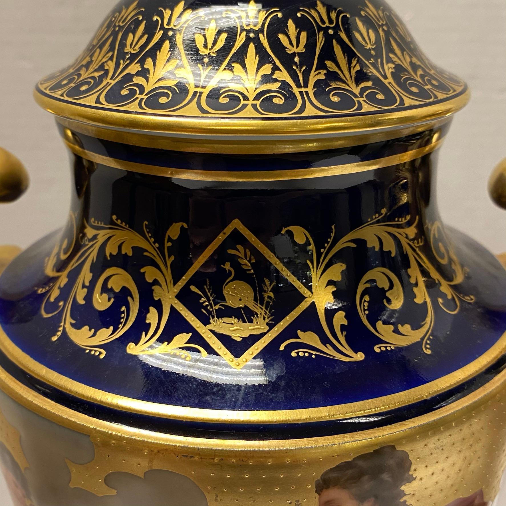 Pair of Royal Vienna Porcelain Urns 5