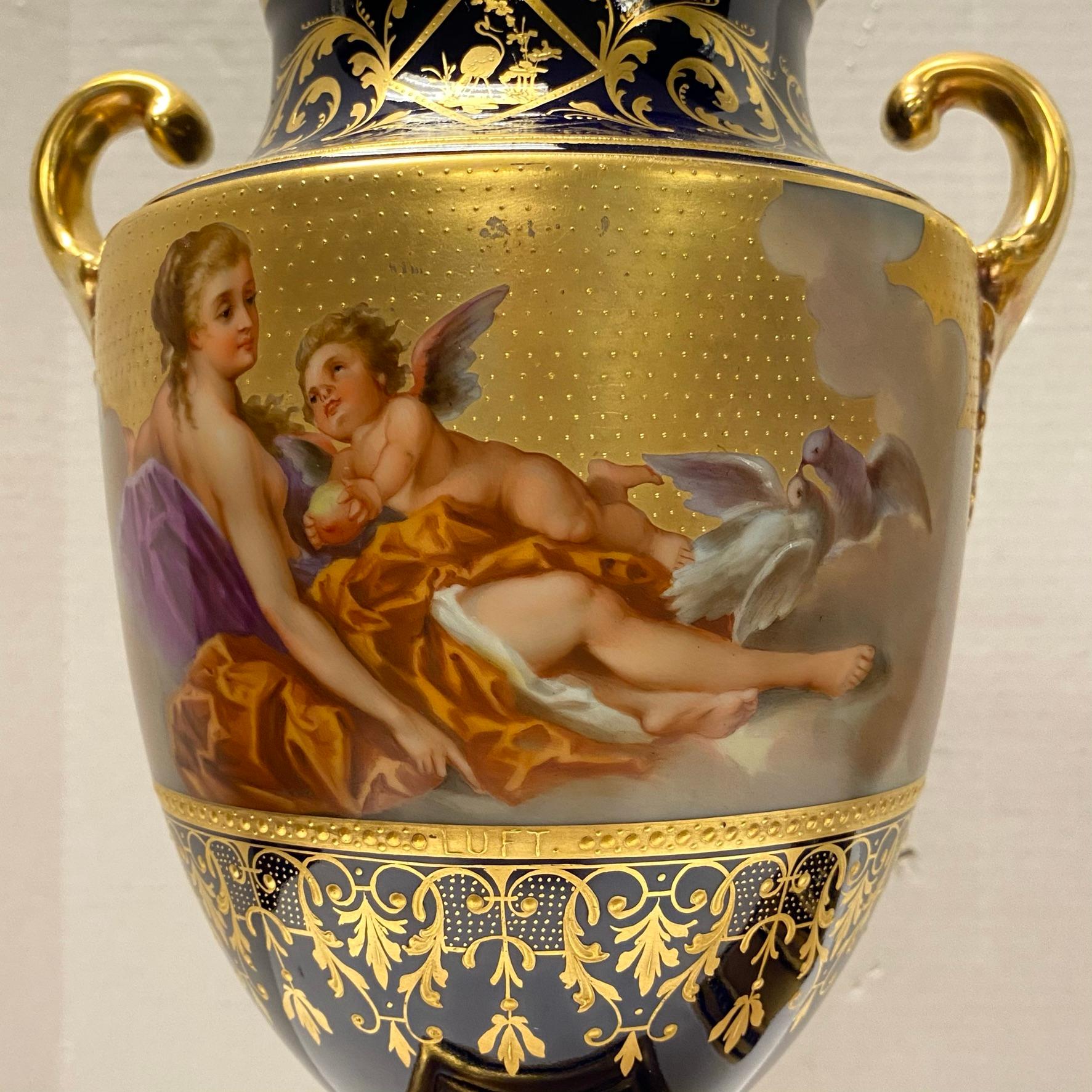 Pair of Royal Vienna Porcelain Urns 1
