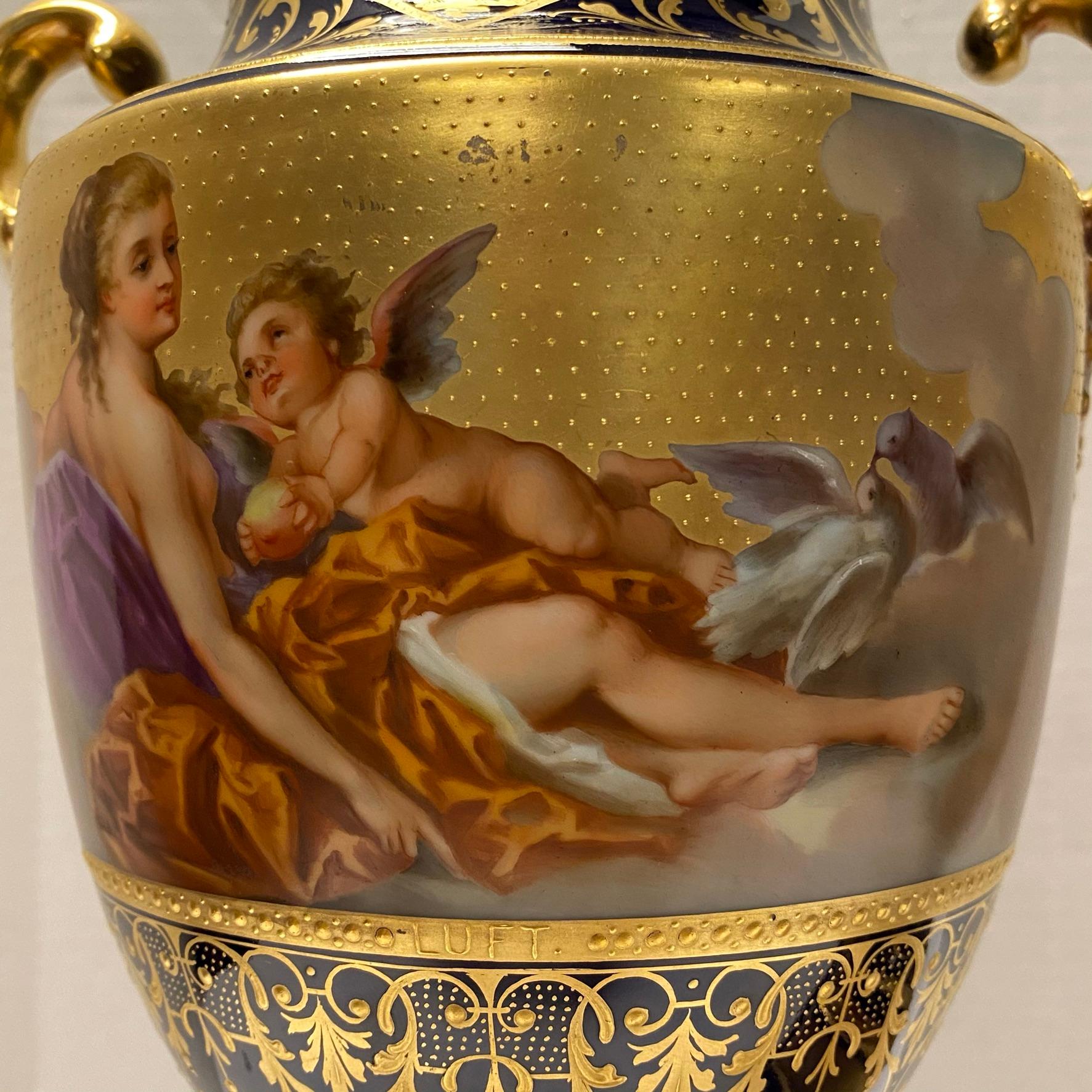 Pair of Royal Vienna Porcelain Urns 3